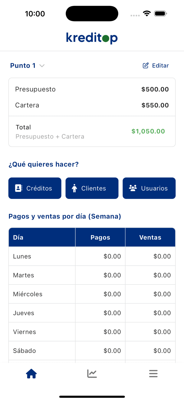 Inicio - Resumen presupuesto y cartera